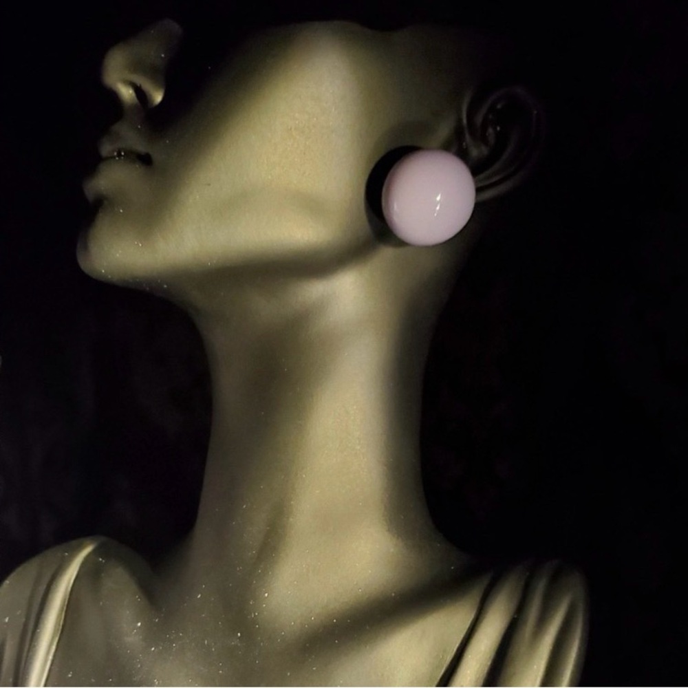 Lavender Round Button Earrings - Women Jewelry